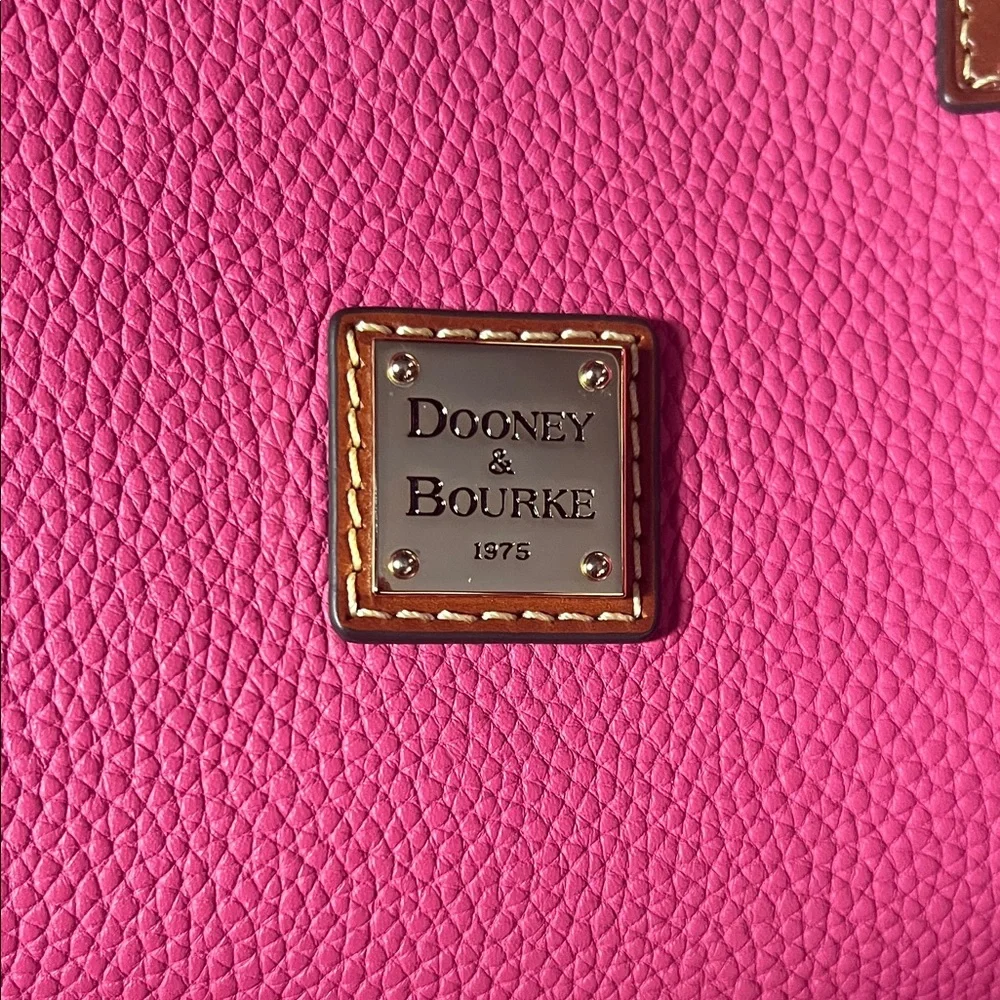 Dooney & Bourke pink and Brown Leather Tote - Picture 2 of 9